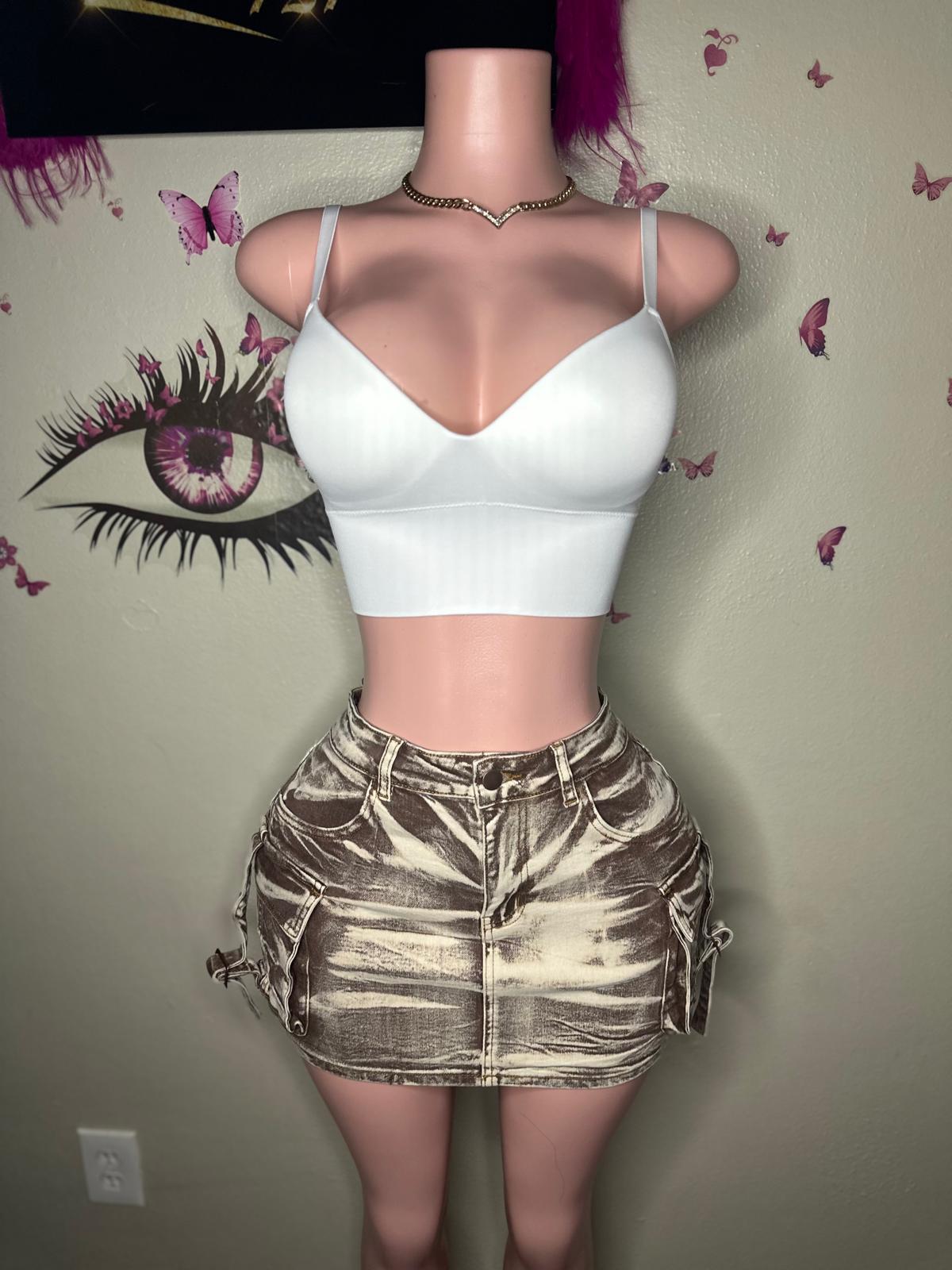 Brown Cargo Skirt