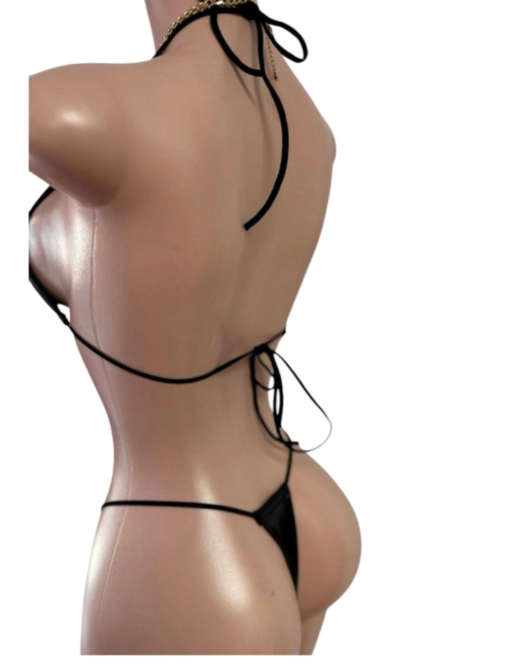 Bikini Black leather