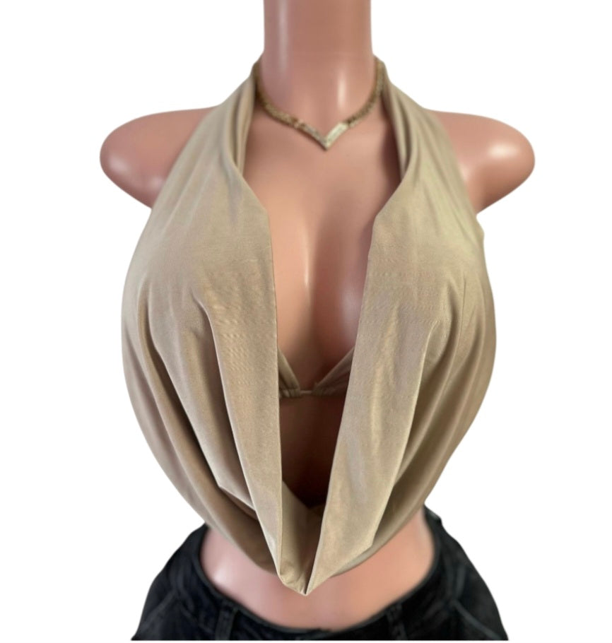 V Beige Top