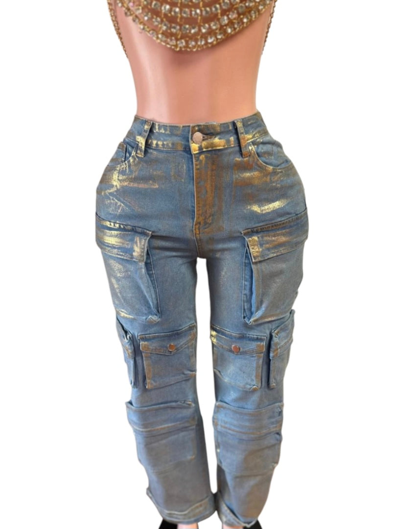 Gold Cargo Pants