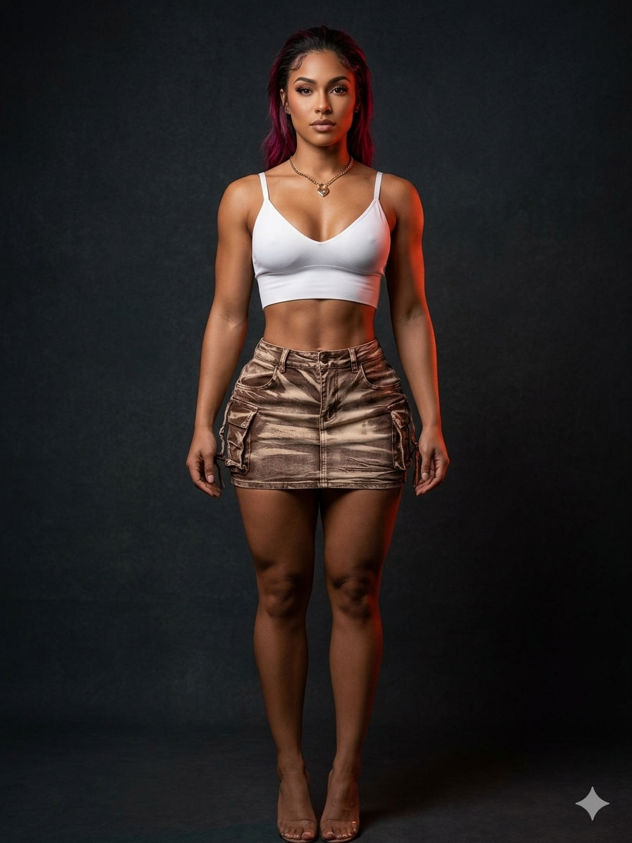 Brown Cargo Skirt