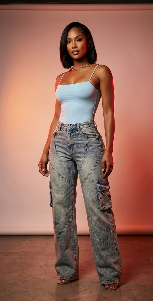 Ice Blue Cargo Pants