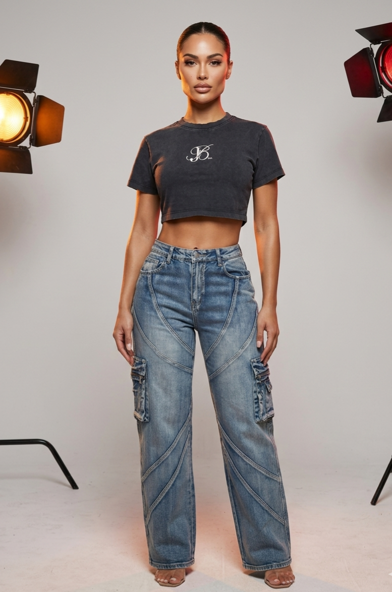 CROP TOP DARK BLUE