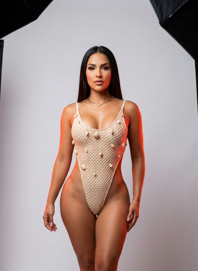 Concha Swimsuit Beige