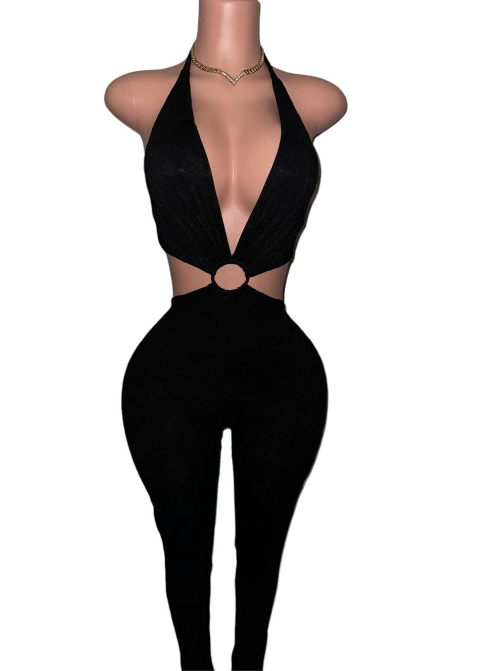 Howllow Black Jumpsuit