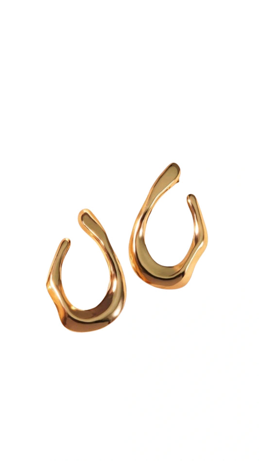 Jon Earrings Big Gold
