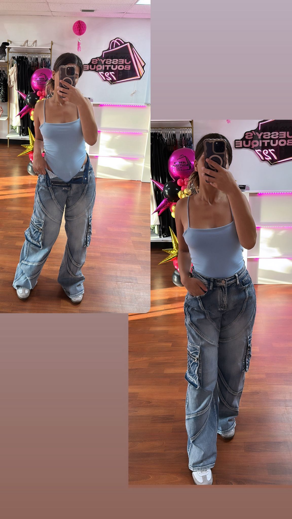 Ice Blue Cargo Pants