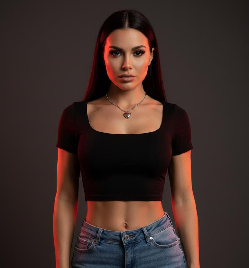 Runy Black Crop top