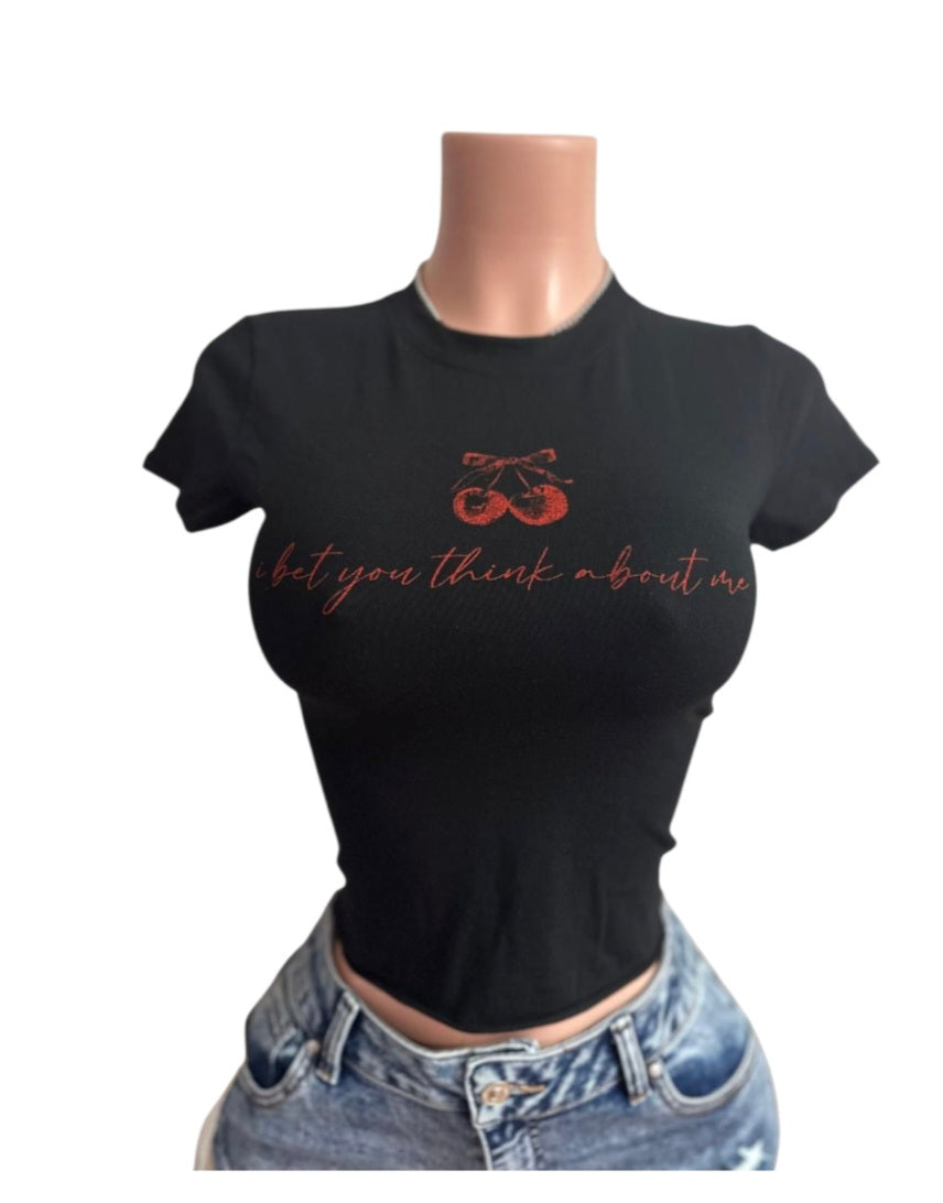 Black Out 🍒 Crop Top