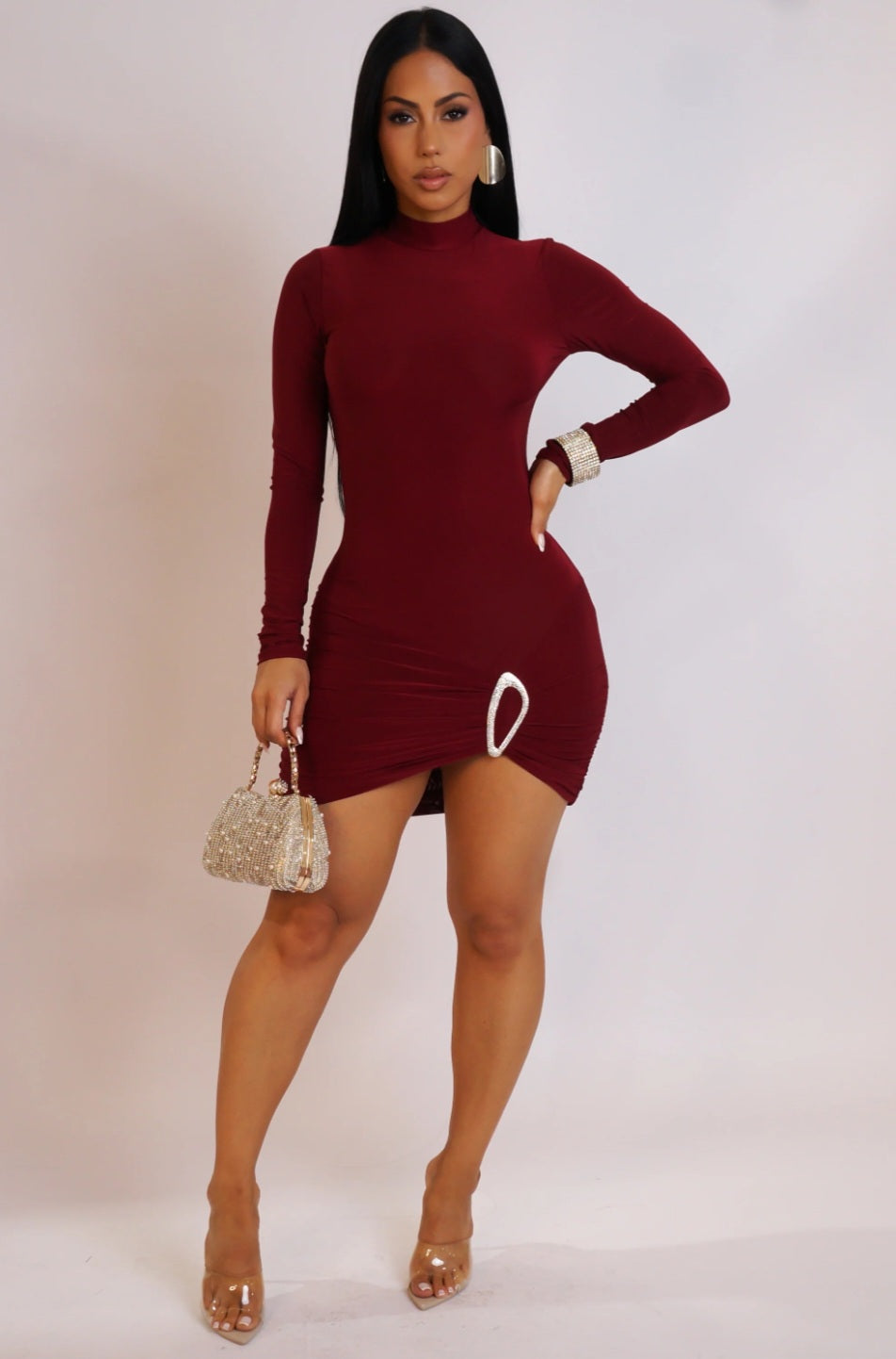 Anelys Burgundy Dress