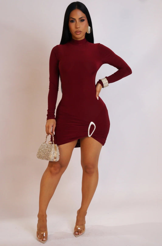 Anelys Burgundy Dress