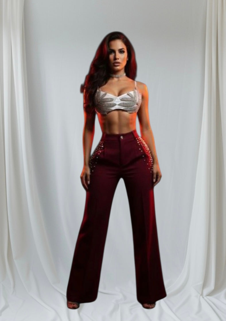 Irlanda Burgundy Pants