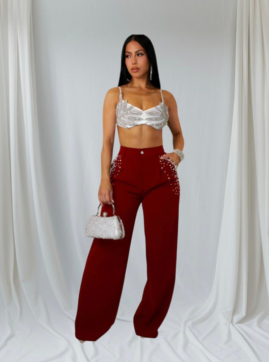 Irlanda Burgundy Pants