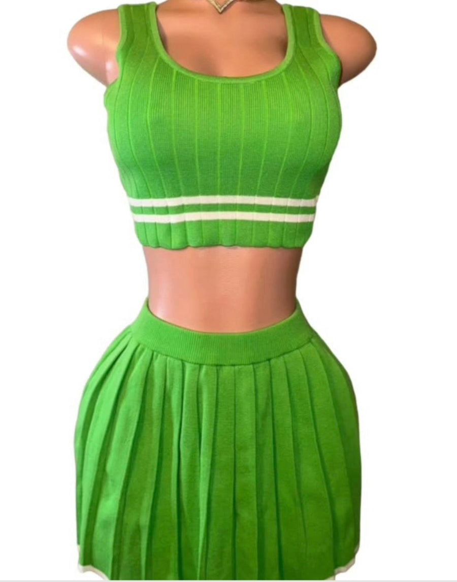 Green Skirt Set