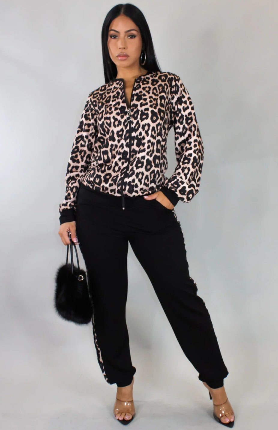 Animal print jogger set