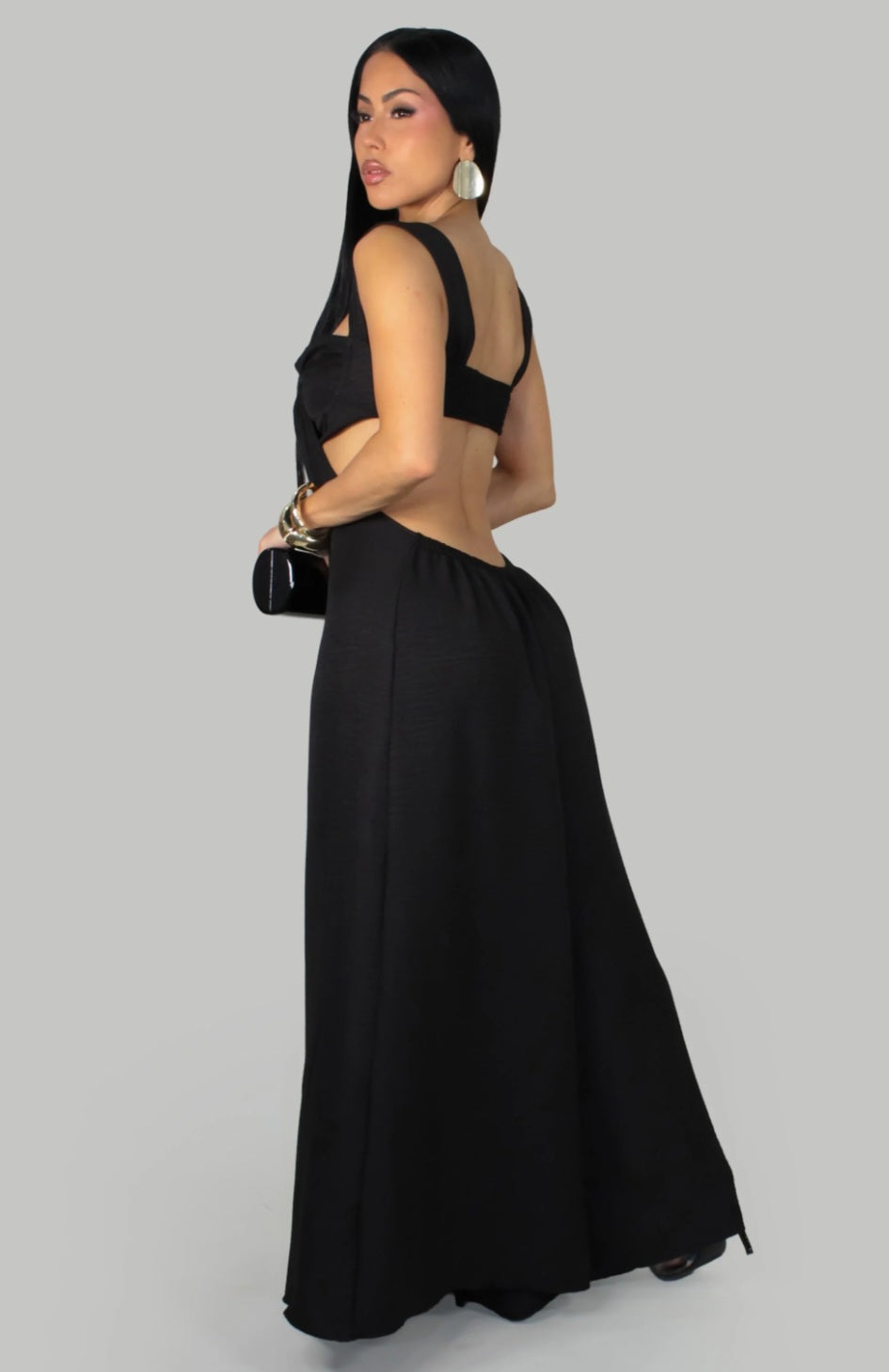 Madrid Oversized Black Jumpsuits (Stretch)