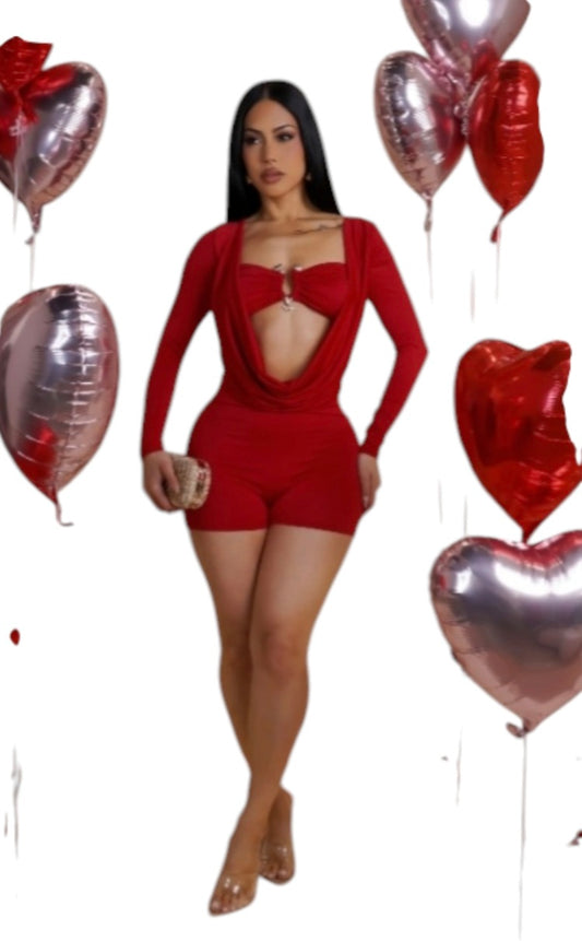 Valentine Red Romper❣️
