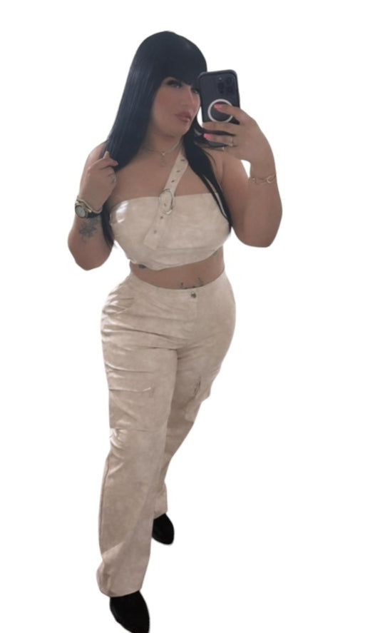 Creme Leather Set