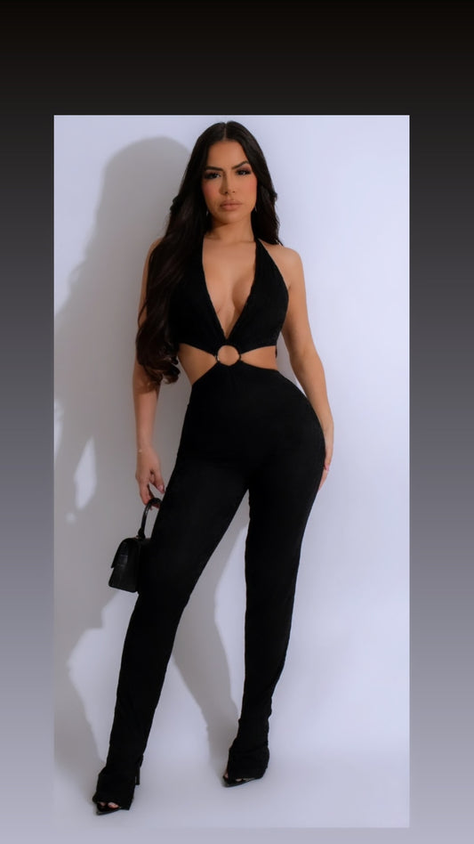 Howllow Black Jumpsuit